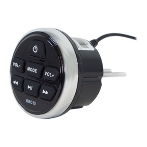 KICKER KMC4 2-Zone Marine Bluetooth Receiver+(2) 6.5" Black Metal Tower Speakers
