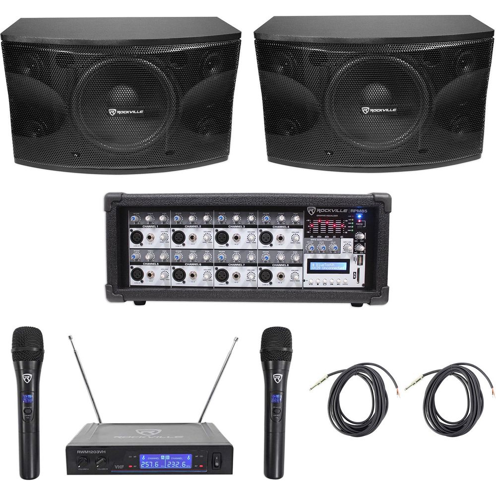KPS12 12" Speakers 2-Pack + RPM85 Powered Mixer Bundle
