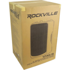 2 Rockville TITAN 15 15" 2000w Powered DJ PA Speakers/Bluetooth/DSP/Wireless TWS