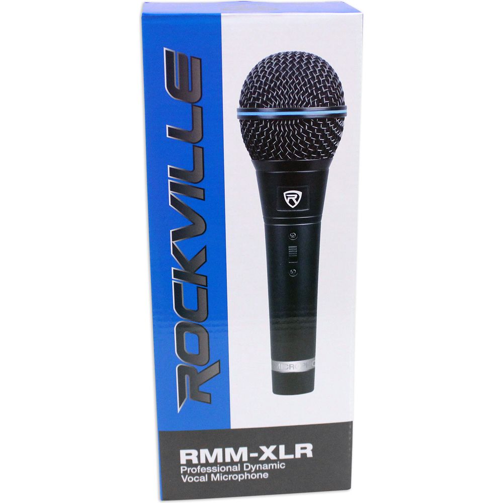 (2) RMM-XLR Dynamic Cardioid Metal Microphones w/ XLR Cables + RVMIC1 Stands