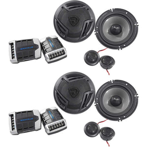 (2) Pairs Rockville RV65.2C 6.5" Component Car Speakers 1500w/280w RMS CEA Rated