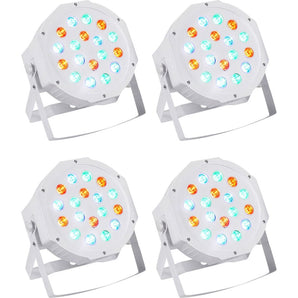 (4) Rockville RockPAR50 White LED RGB Compact Par Can DJ/Club DMX Wash Lights