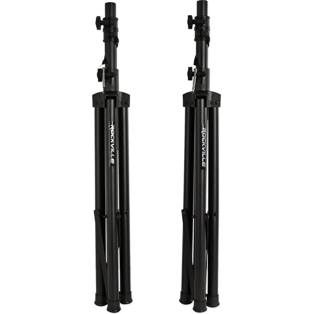(2) 15" Powered Speakers+Stands w/Bluetooth For Backyard Movie Theater