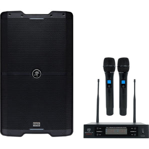 Mackie SRM212 V-Class 12” 2000w Bluetooth Active PA DJ Speaker+Wireless UHF Mics