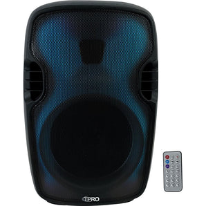 (2) Technical Pro PLIT15 Portable 15" Bluetooth LED Party Speakers+Wireless Link