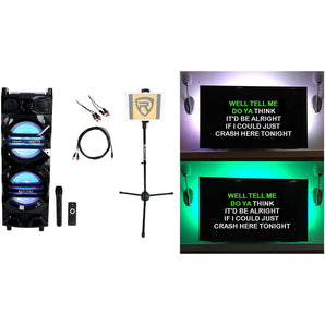Technical Pro 3000w Bluetooth Rechargeable Karaoke Machine System+LED's+Stand