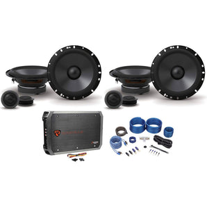 (2) Pairs ALPINE S-S65C 240w 6.5" Car Component Speakers+4-Channel Amplifier