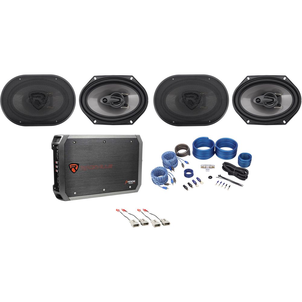 RV68.3A 6x8 Speakers 2-Pack + 4-Channel Amplifier Bundle