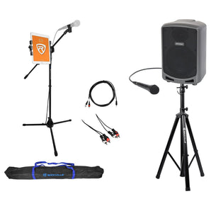 Samson Expedition Express+ Karaoke Machine System w/Wired Mic+(2) Stands