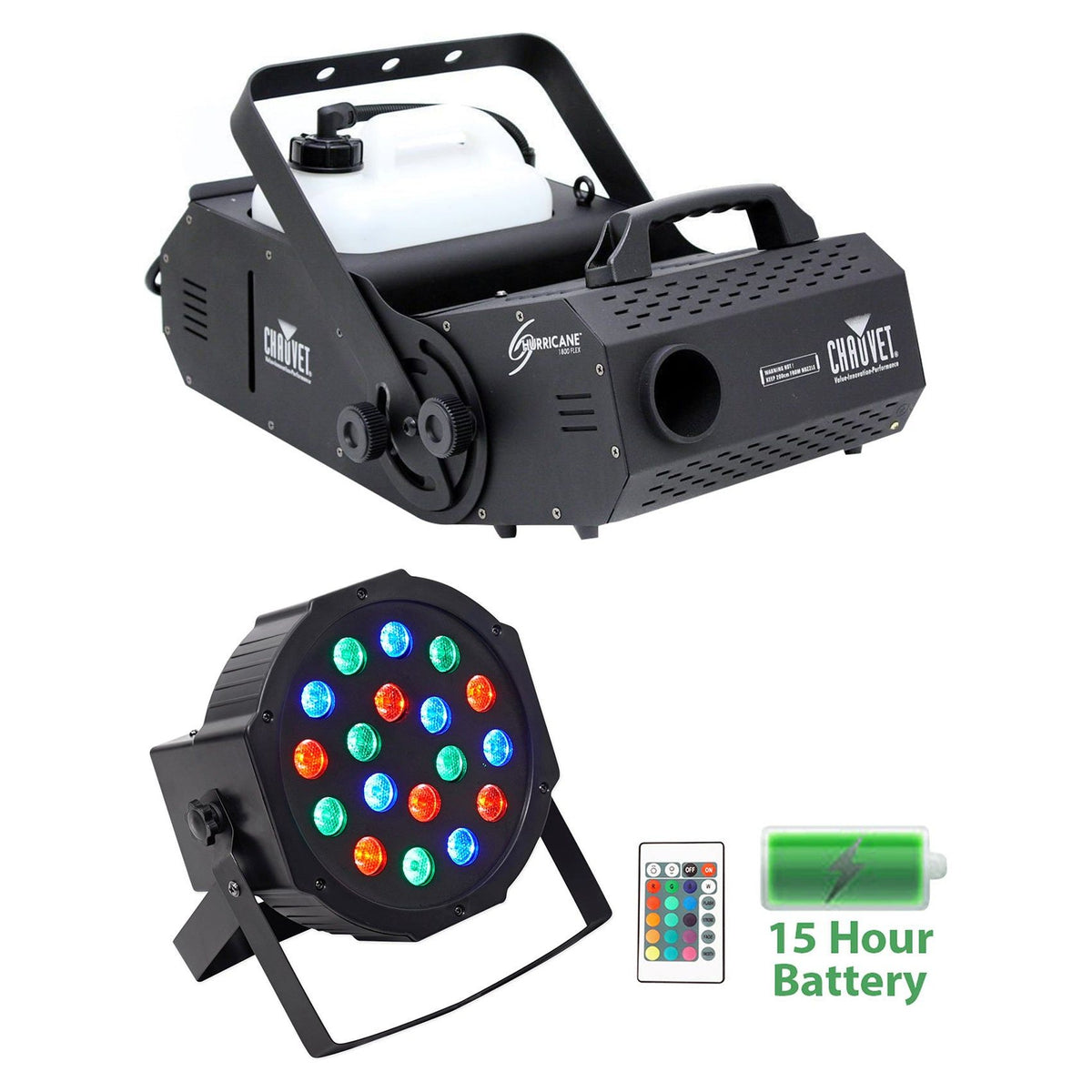 Chauvet HURRICANE H-1800 FLEX Fog / Smoke Machine H1800+Battery Par Light
