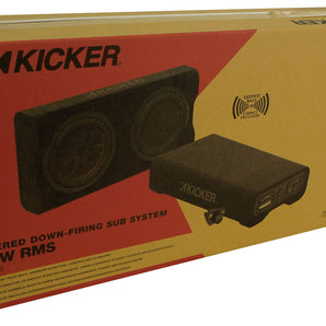 Kicker 49PTRTP10 10" Powered CompRT 400w Downfiring Car/Truck Subwoofer+Wire Kit