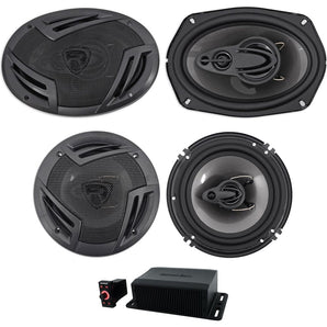 Memphis Audio SMC2A Hidden Bluetooth Receiver+2) 6x9"+2) 6.5" Car Audio Speakers