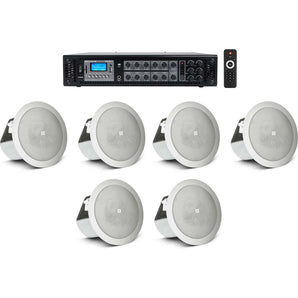 (6) JBL 3" Ceiling Speakers+6-Zone Bluetooth Amplifier For Restaurant/Bar/Cafe