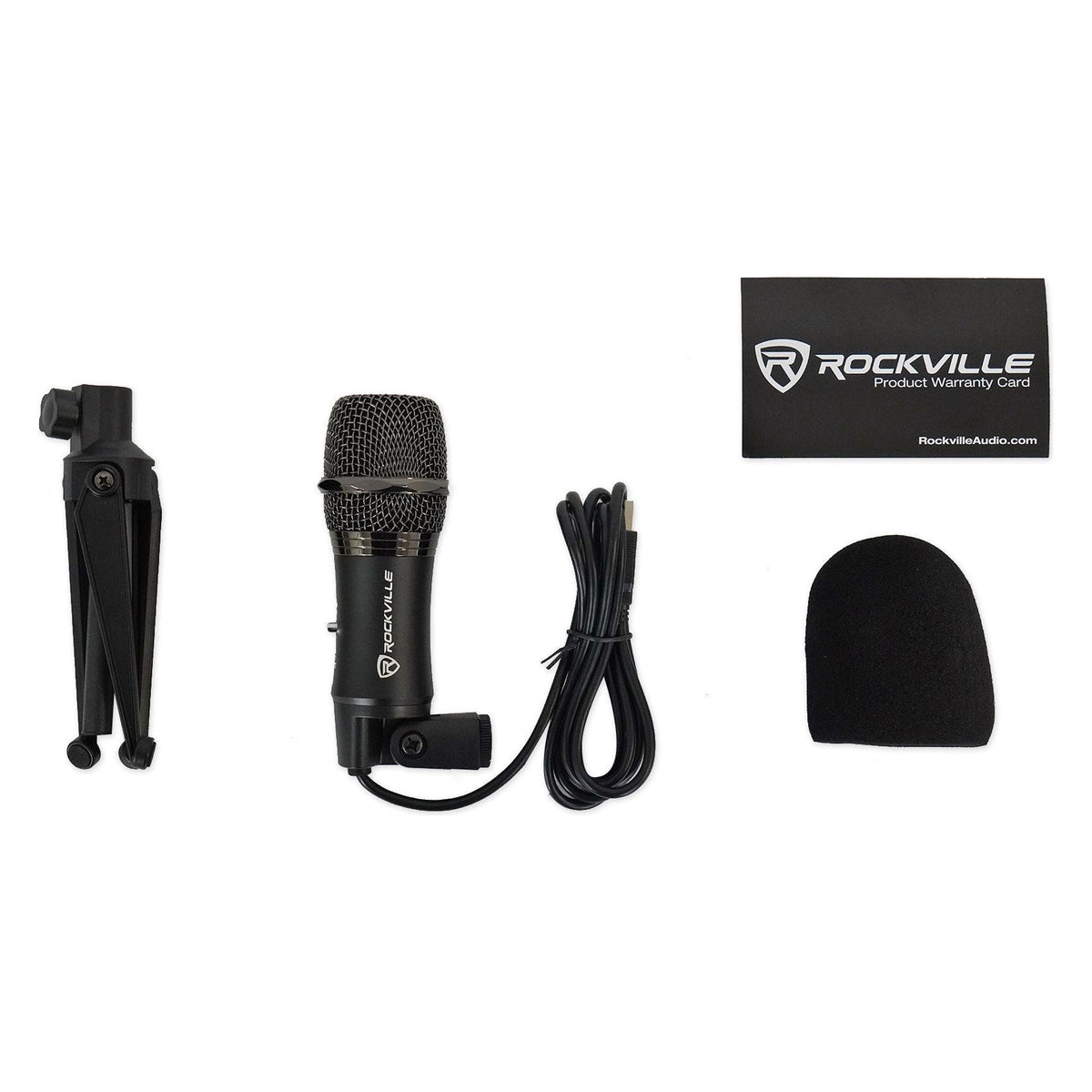 Rockville Z-Stream USB Microphone + RockPop Dual-Screen Filter Bundle