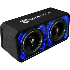 Rockville DV12K6D2 Dual 12" 4800w Car Audio Subwoofers Plexi Sub Enclosure Box