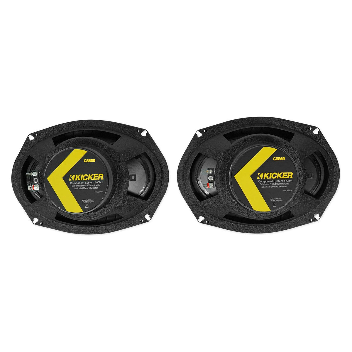 KICKER 46CSS694 6x9" 900w Car Component Speakers CSS69+2-Channel Amplifier+Wires
