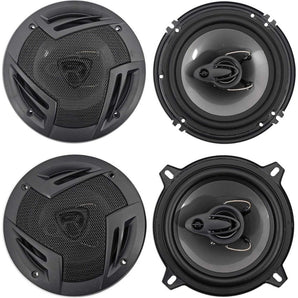 (2) Rockville RV6.3A 6.5" 750w 3-Way Car Speakers+(2) 5.25" 600w 3-Way Speakers