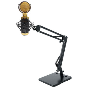 Rockville RCM02 Pro Recording Condenser Microphone+Desktop Boom Arm Mic Stand
