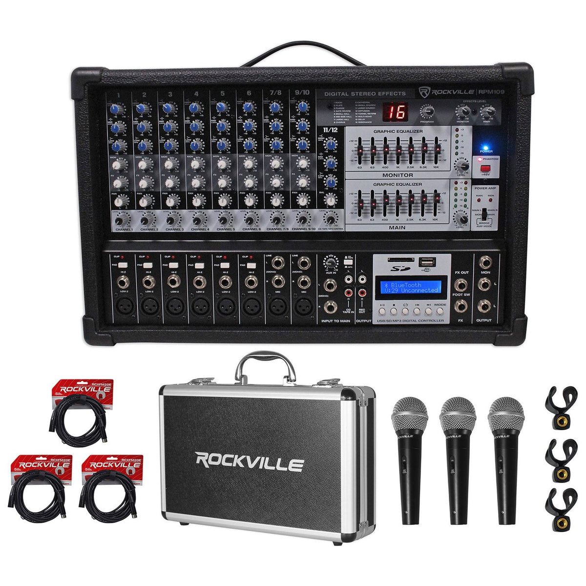RPM109 V2 Mixer + 3-Pack Mics Bundle