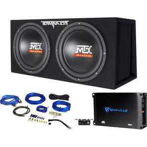 MTX Terminator TNE212DV 1000w RMS Dual 12” Subs+Vented Subwoofer Box+Amplifier