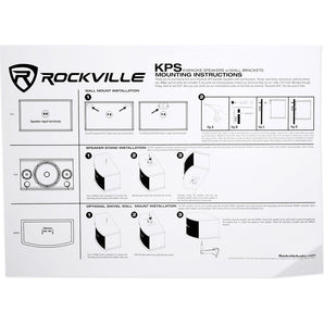2) Rockville KPS12 12" 3-Way 1600w Karaoke/Pro Speakers+Adjustable Wall Brackets
