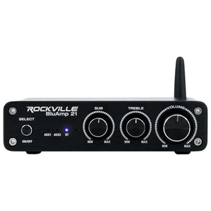 Rockville BLUAMP 21 BLACK 2.1 Channel Bluetooth Home Audio Amplifier Receiver