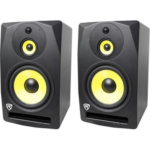 (2) Rockville DPM10B 10" 800w Powered 3-Way Studio Monitors Speakers Full Range