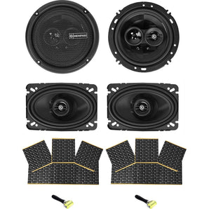Pair Memphis Audio PRX603 6.5"+(2) PRX46 4x6 inch Car Speakers+RockMat Sound Kit