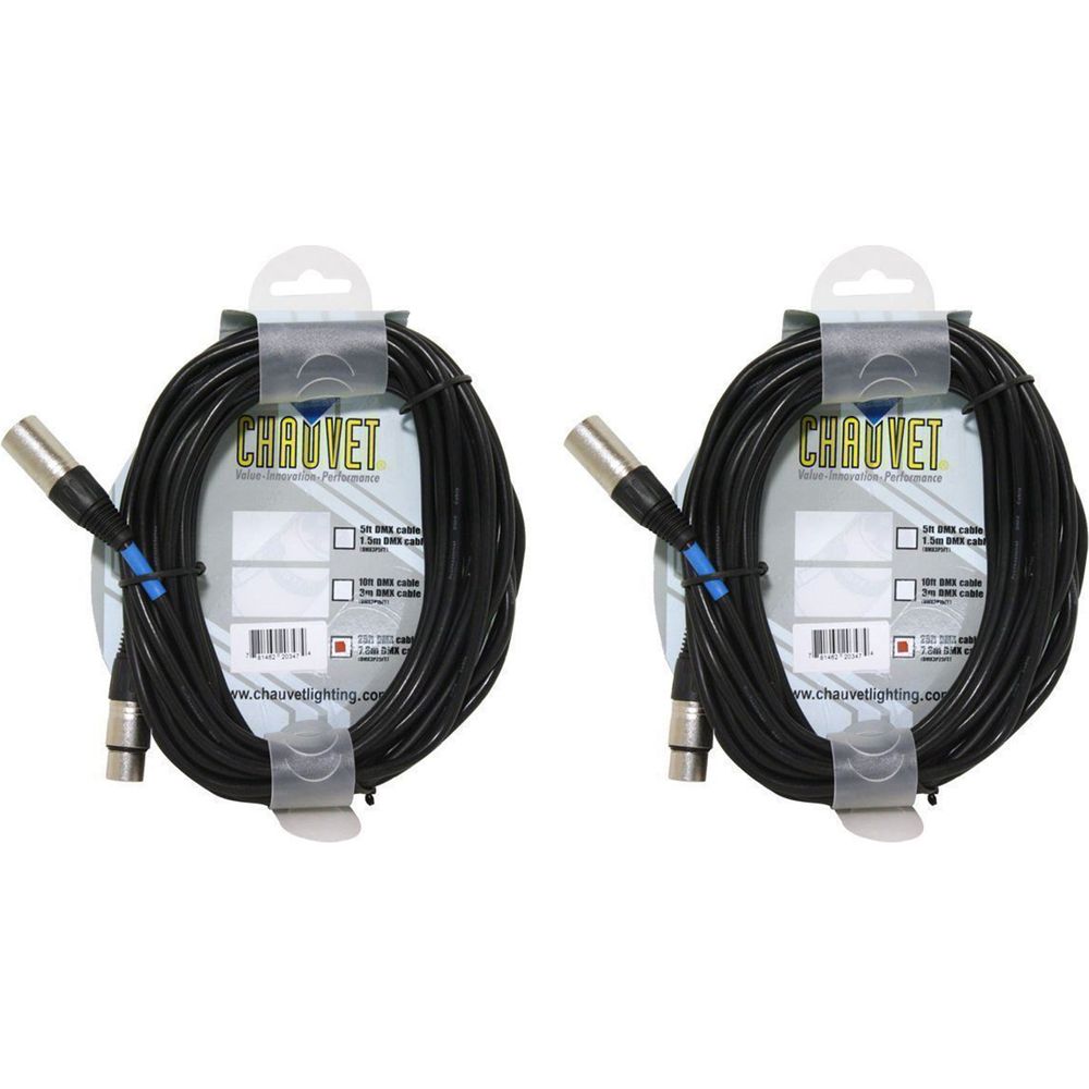 DMX3P25FT 3-Pin DMX Cable, 25 ft (2-Pack)