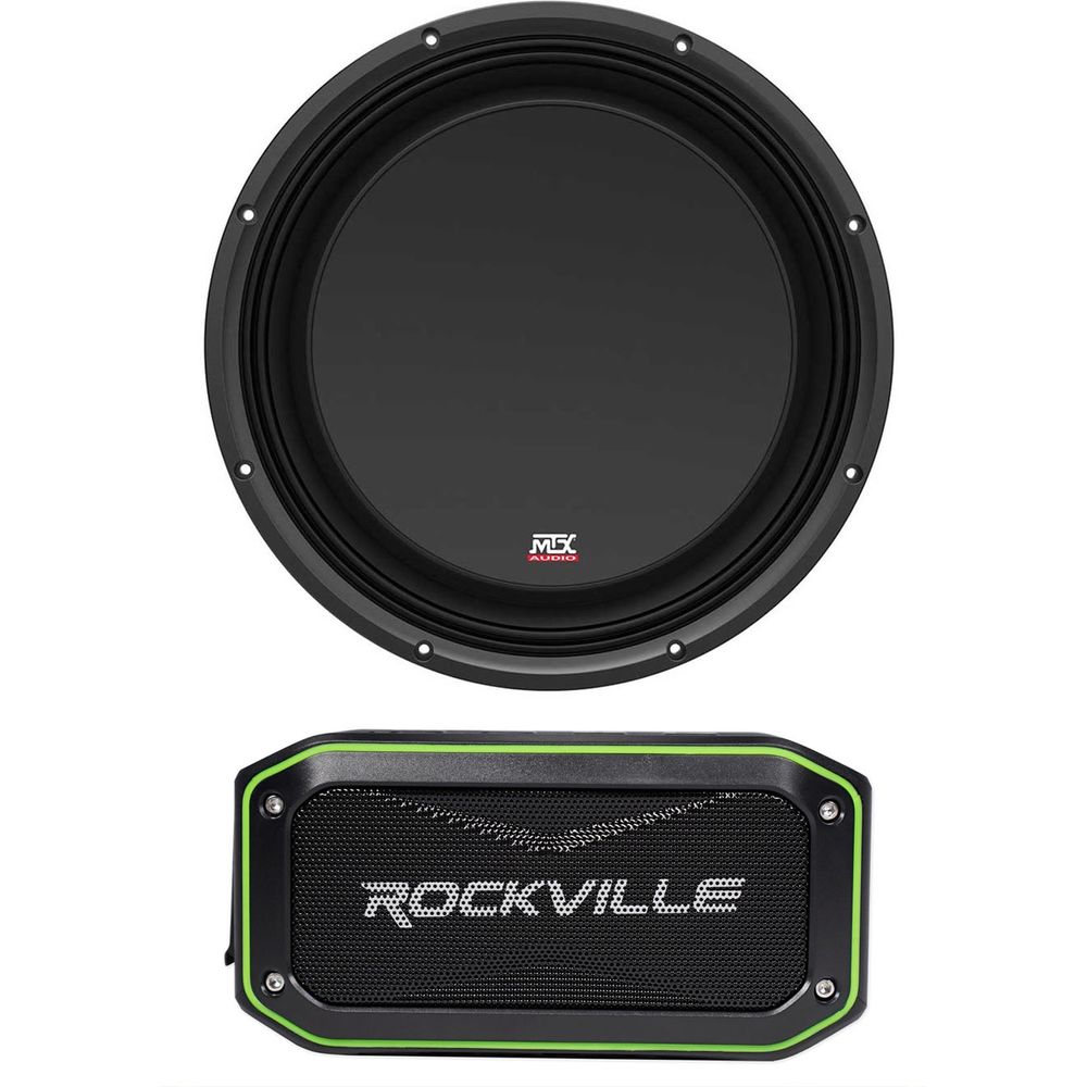 MTX 3512-04S 12" Shallow Subwoofer + Portable Bluetooth Speaker