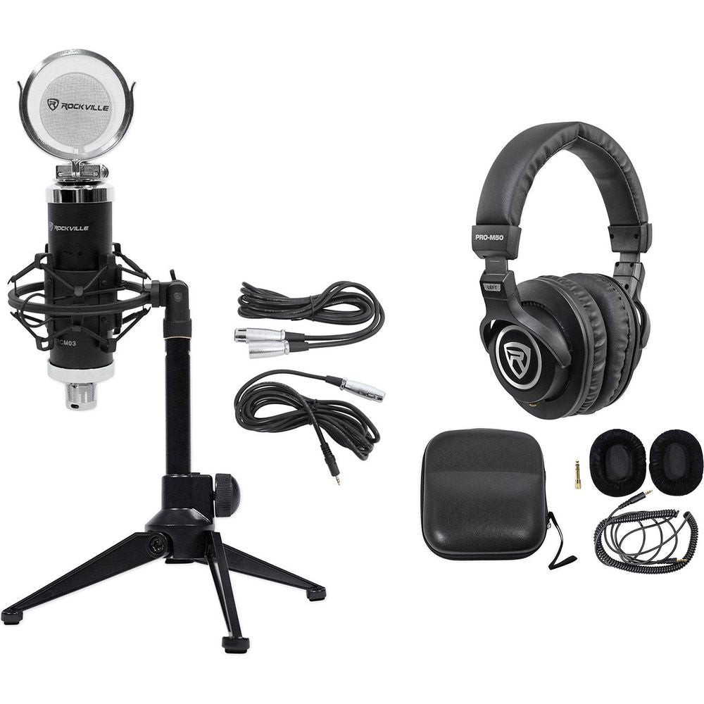 PC Gaming Streaming Twitch Bundle w/RCM03 Microphone+Headphones+Tripod
