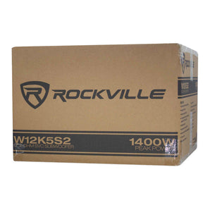 Rockville W12K5S2 Subwoofer+Vented Bed Lined Center Console Sub Box Enclosure