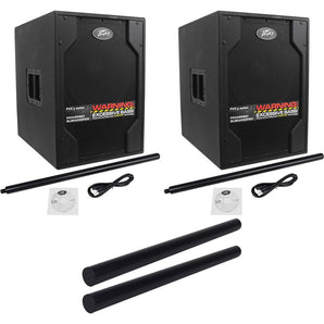 (2) Peavey PVXp Sub 850W Powered 15" DJ Subwoofers+ (2) Subwoofer Mounting Poles