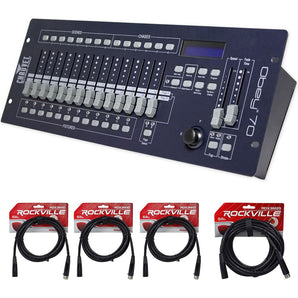 Chauvet DJ OBEY 70 Light/Fog DMX Lighting Controller+(3) 10ft.+25ft. DMX Cables