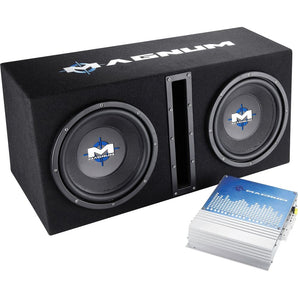 MTX Magnum MB210SP 800w Dual 10” Subwoofers+Vented Sub Box Enclosure+Amplifier
