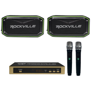 Rockville ROCK + KARAOKE ANYWHERE WaterProof Bluetooth Stereo System w/(2) Mics