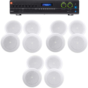 JBL VMA260 60w 8-Input Amplifier+(12) 8" JBL Speakers For Restaurant/Bar/Cafe