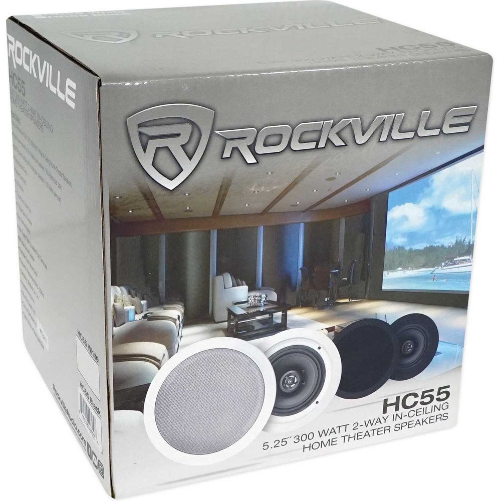 4000W Bluetooth DVD Receiver with (1) Pair 5.25" Black In-Ceiling Speakers