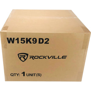 (2) Rockville W15K9D2 15" 10,000w Car Audio Subwoofers+Sealed Sub Box Enclosure