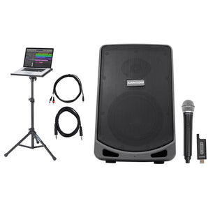 Samson 6" Portable Powered YouTube Karaoke Machine/System w/Mic+Laptop Stand