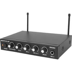 Rockville RKI60 Karaoke Dual Wireless Microphone Mixer For Home Theater System