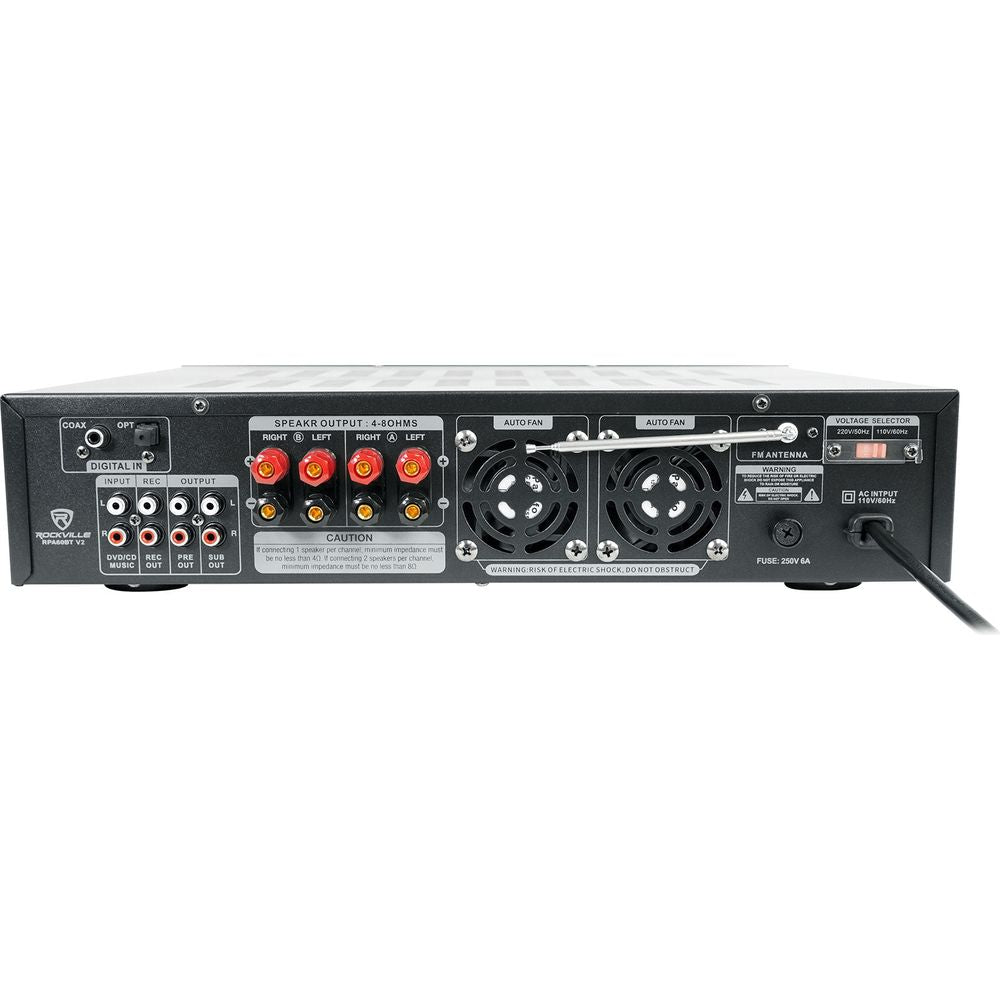 2-Room Home Audio Receiver Amp+(4) 3.5" Cube Speakers+Wall Controls
