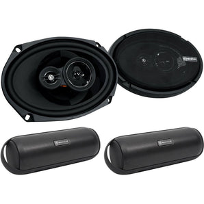 Pair Memphis Audio PRX6903 6x9" 3-Way Car Audio Speakers+(2) Bluetooth Speakers