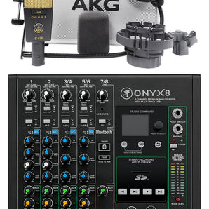 AKG C414 XLII Multi-Pattern Studio Condenser Microphone Recording Mic + Mixer