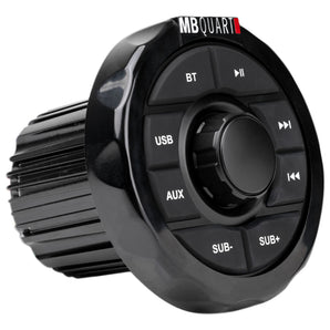 MB QUART GMR1.5S2B Marine Gauge Receiver w/ Bluetooth+(2) Black 6.5" Speakers