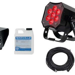 (2) American DJ MOD STQ Compact LED DMX Par Wash Lights w/Remote+Fogger+Cables