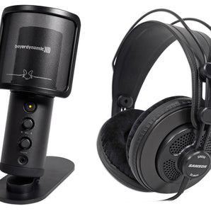 Beyerdynamic FOX Recording USB Podcast Microphone Mic+Stand+Samson Headphones