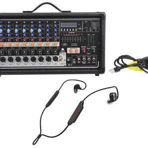 Peavey Pvi8500 400w 8-Ch Powered Live Sound Mixer w/ Bluetooth+Fender Earbuds