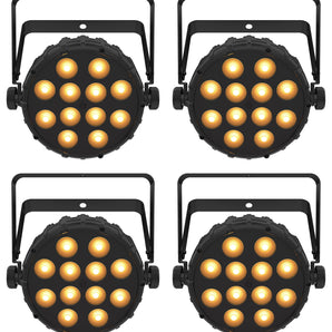 (4) Chauvet DJ SLIMPAR Q12 BT ILS Wireless Par Wash Up-Lights w/ Bluetooth