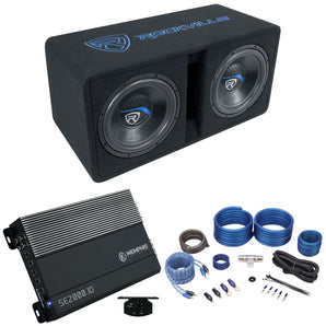 Rockville DV12K51 Dual 12" K5 2800w Car Subwoofers+Vented Sub Box+Memphis Amp